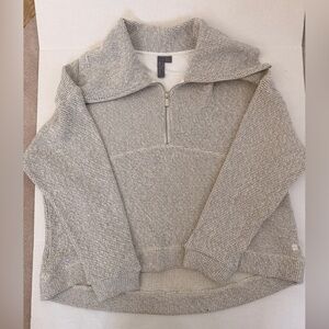 Sweaty Betty Cream and Gray Knit Sweater